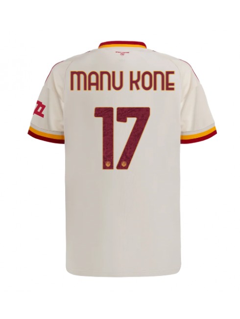 Moški Nogometna dresi replika AS Roma Manu Kone #17 Gostujoči 2026-27 Kratek rokav Moški Nogometna dresi replika AS Roma Manu Kone #17 Gostujoči 2026-27 Kratek rokav